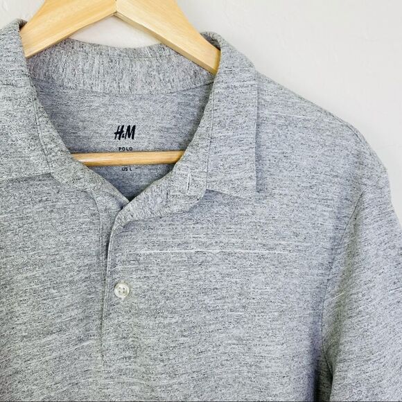 H&M slim fit gray polo size large - Picture 3 of 7